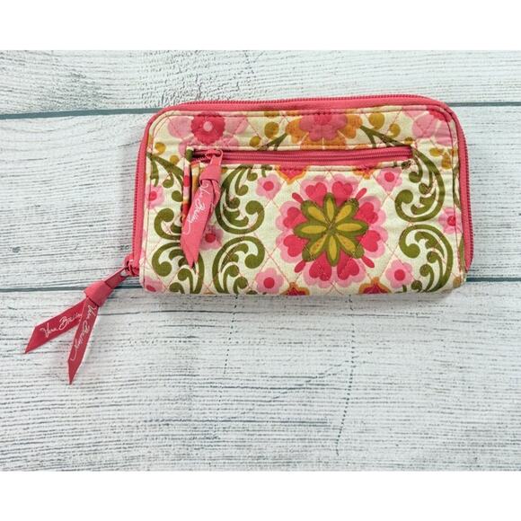 Vera Bradley Handbags - Vera Bradley Folkloric Zip-Around Wallet Pink Orange 8”